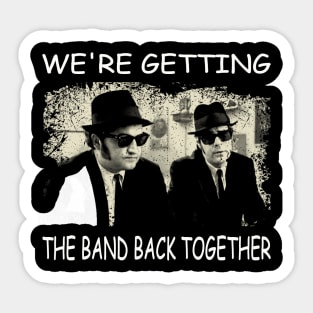 Hats and Shades Brothers T-Shirt - Iconic Style of Jake and Elwood Sticker